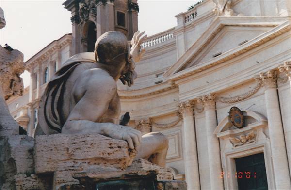 ROME - Detail of the Fountain of the Rivers in Piazza Navona