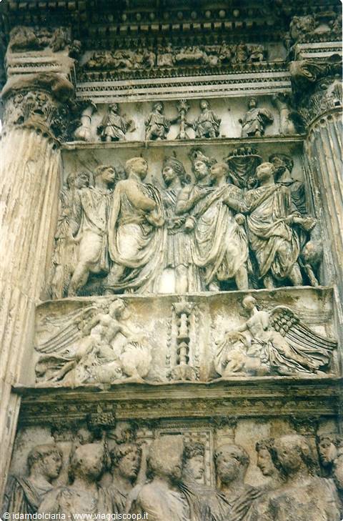 BENEVENTO - Detail of the Arch of Trajan