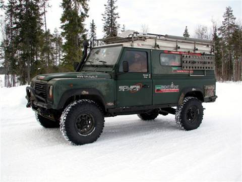 on a Land Rover Defender 110