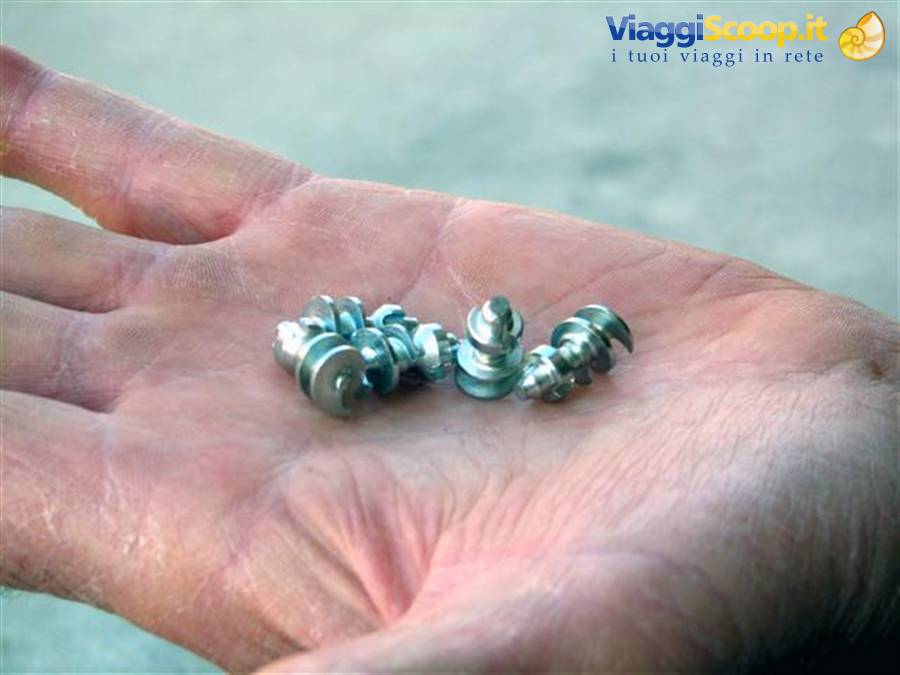 They are helical: they are fitted and removed with a simple battery screwdriver