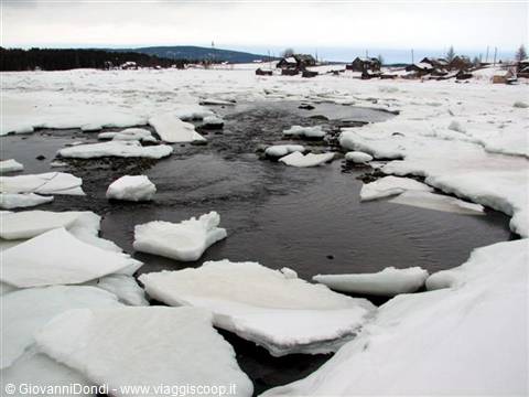 We are in sight of the village of Kovda, on the White Sea