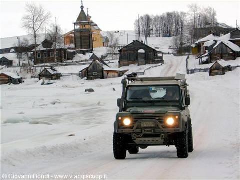the Defender at the village of Kovda