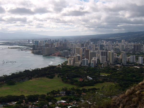 Waikiki and Honolulu from Diamond Head