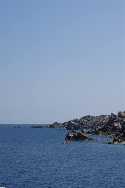 Granite rocks over deep blue sea, Costa Smeralda