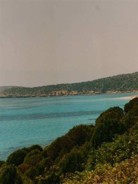 The sea of Porto Pino seen from home