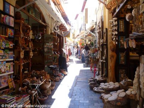 Souvenir shop alley in Chania
