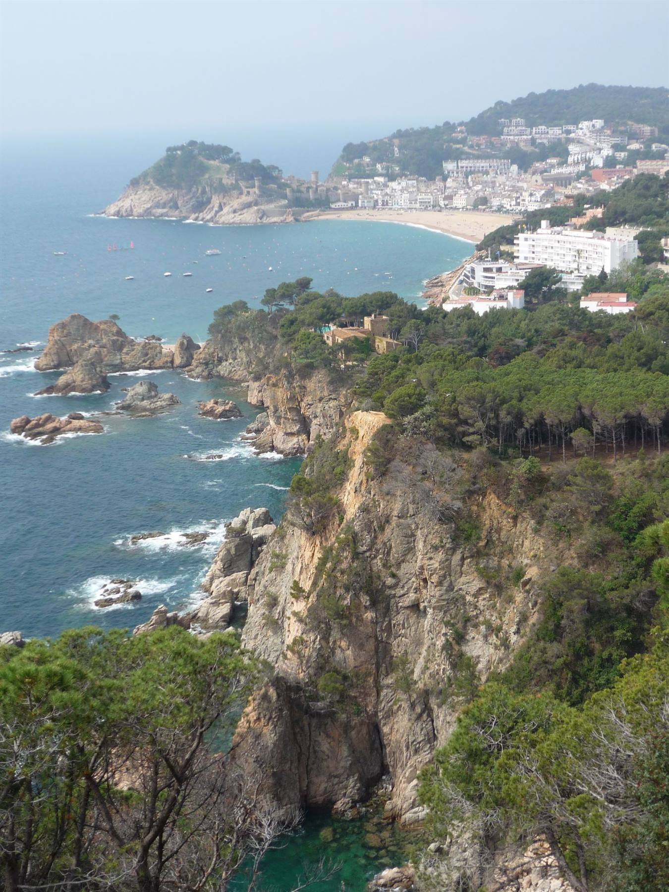 Panorama over the Costa Brava with Tossa de Mar in the background