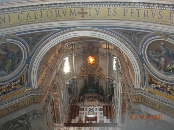 Vatican - view of the interior of St Peter's from the dome