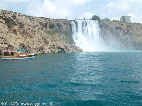 Duden waterfall seen from the sea
