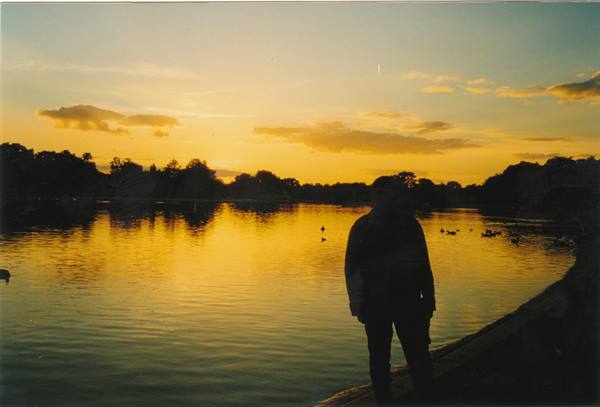 sunset on the little lake of Hyde Park