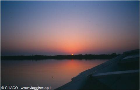 sunset on the Gambia river