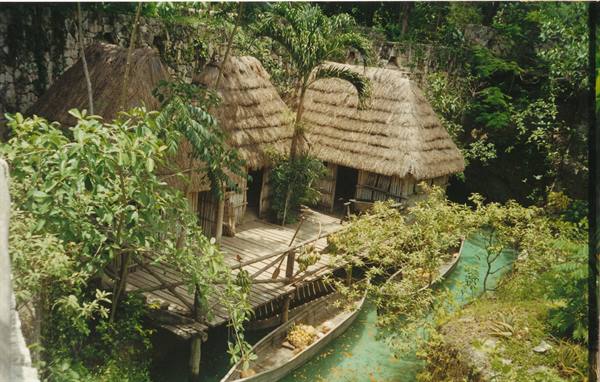 replica of a Mayan village