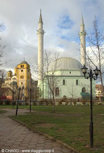 mosque and Orthodox church in Ferizaj