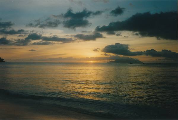 sunset at Beau Vallon