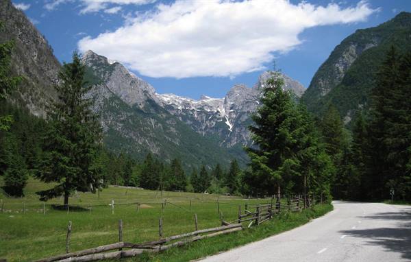 view of the Soča river valley