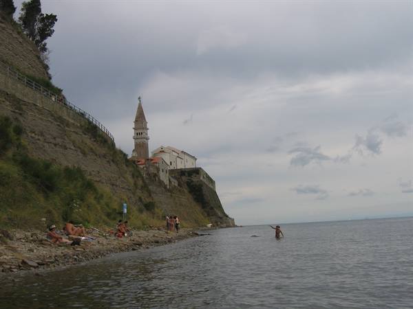 natural beach with a view of San Giorgio