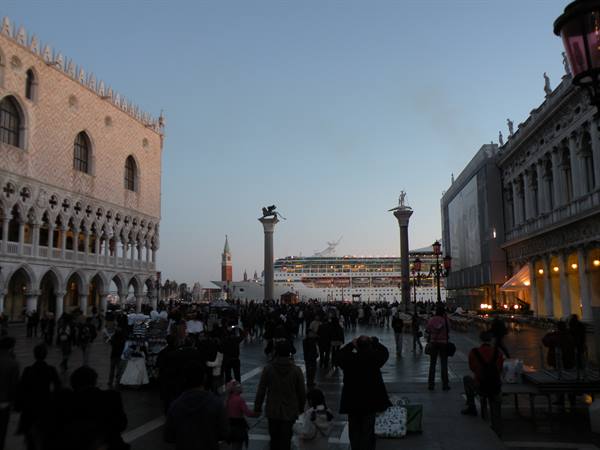 cruise ship passing in front of St Mark's square
