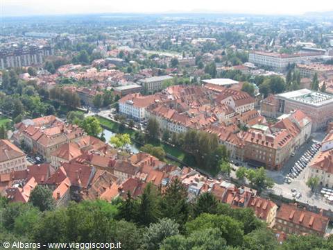 panorama of Ljubljana from the castle