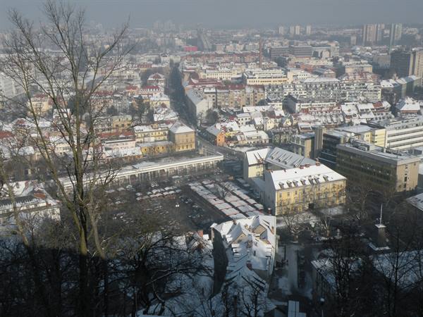 panorama from the cable car going up to the castle