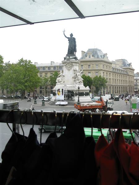 Place de la Republique seen from a shop