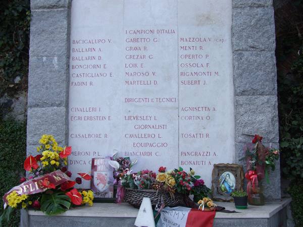Plaque of the Grande Torino in memory of the victims of the Superga Tragedy of 4 May 1949