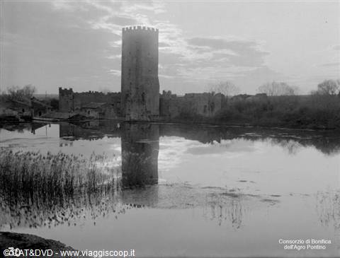 Source: wikipedia. Garden of Ninfa before the start of the land reclamation works of the Agro Pontino