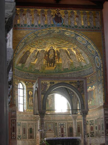 Golden Byzantine mosaics on the apse of Euphrasian Basilica in Poreč
