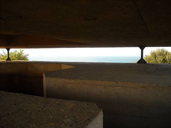 interior of the bunker as you can see and facing the sea