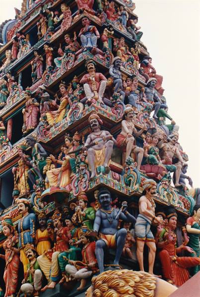Detail of the decorations of the Hindu Temple