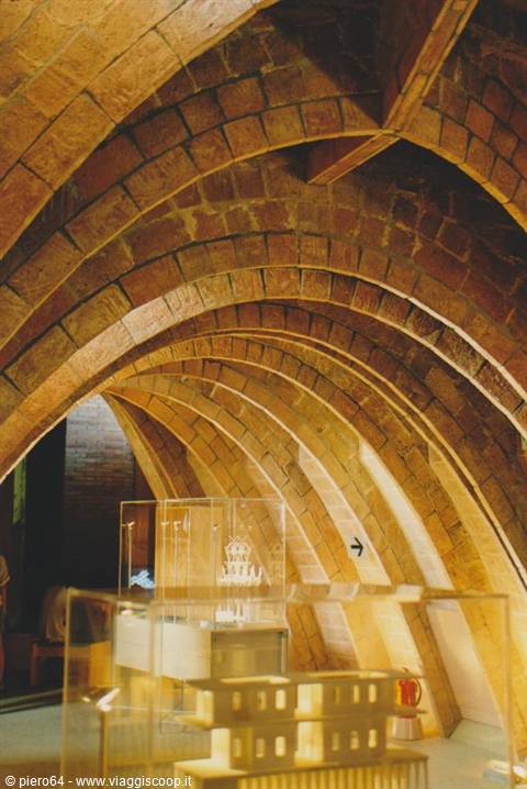 Parabolic brick arches in the attic of Casa Batlló, Barcelona