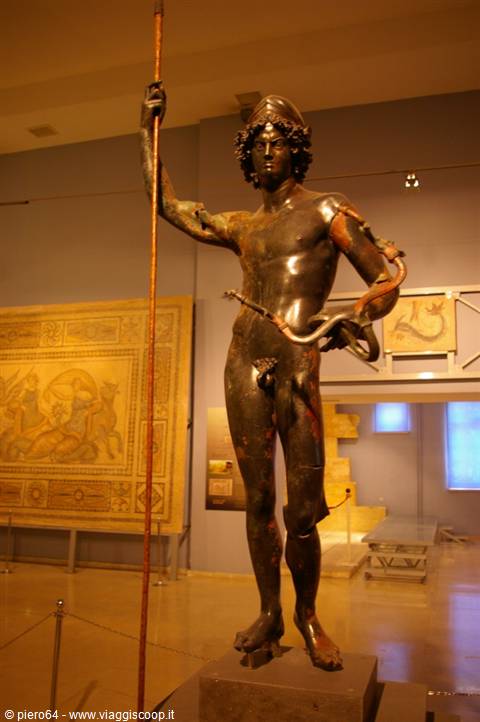 Bronze statue of Alexander holding a spear at Antalya museum