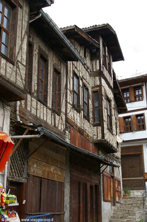 Ottoman timber-framed houses on a narrow street in Safranbolu