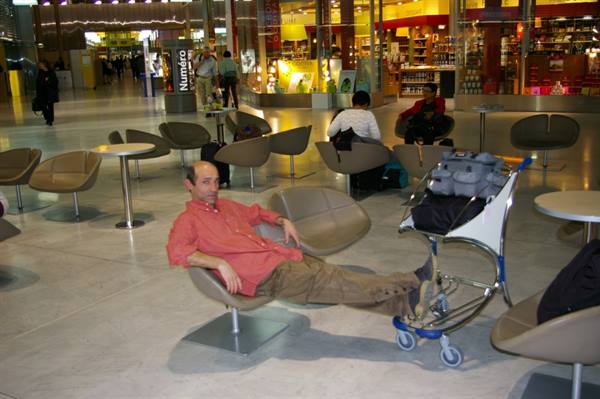 Waiting for the plane that will take us to Rio