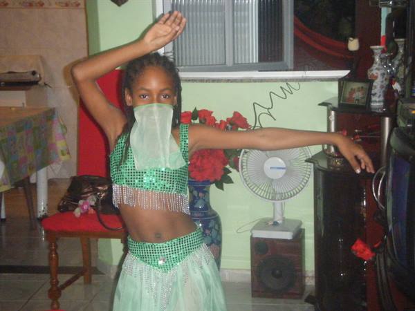 Little Adreina busy with belly dancing