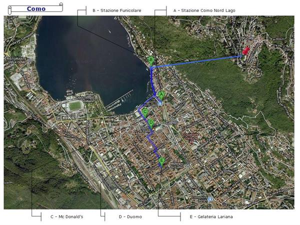 Route in Como