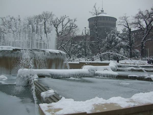 The fountain of the Castello Sforzesco