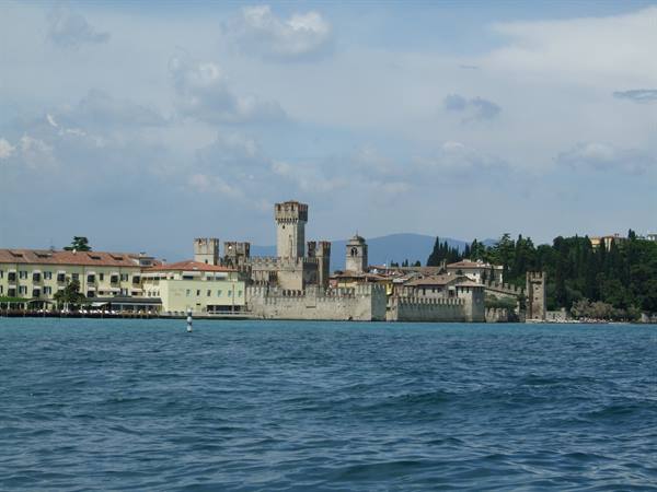 The Scaliger fortress from the waters of Garda