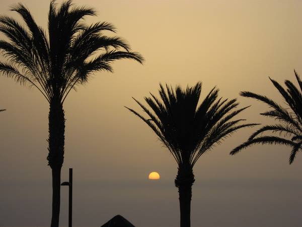 sunset at playa de las americas