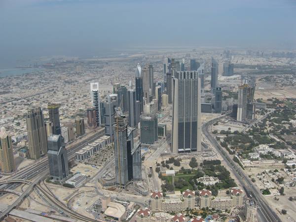 view from the 124th floor of the Burj Khalifa