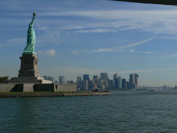 Miss Liberty and Manhattan Skyline