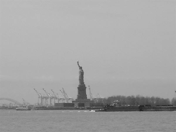 Liberty Island with the statue  
