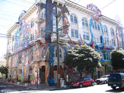 The Women's Building covered in colorful murals, San Francisco