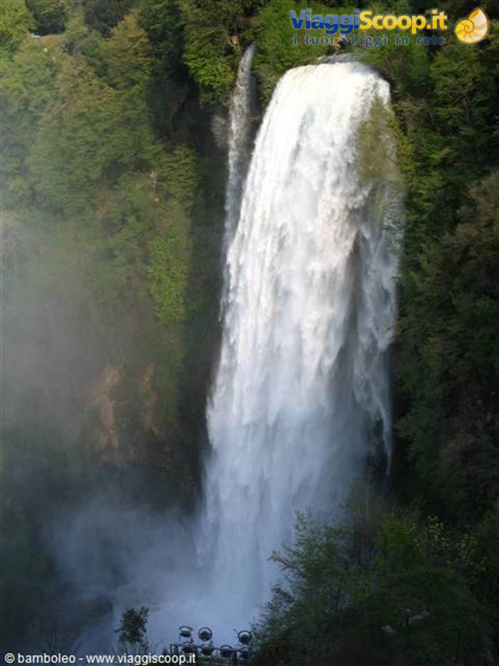 Marmore Falls, powerful white water cascading among lush green forest