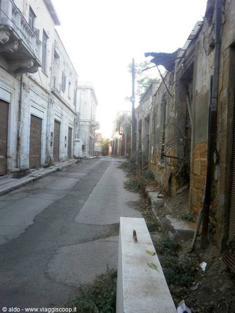 Nicosia Greek part, bombed border zone