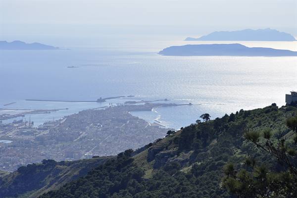 Trapani and islands seen from Erice