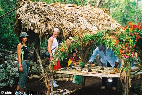 Maya community with shaman