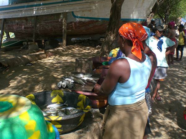 Women selling fish in Sal Rei