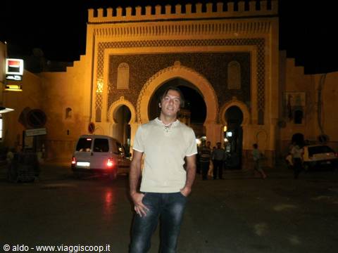 blue gate in the evening