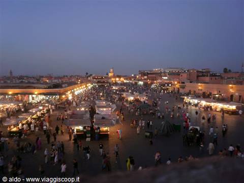 Jemaa el Fna Square in the evening