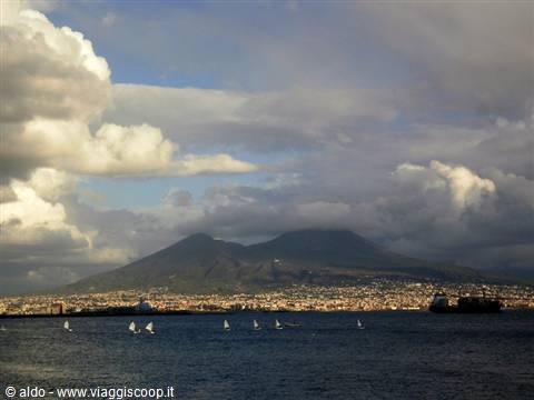 Mergellina view of the gulf and vesuvius